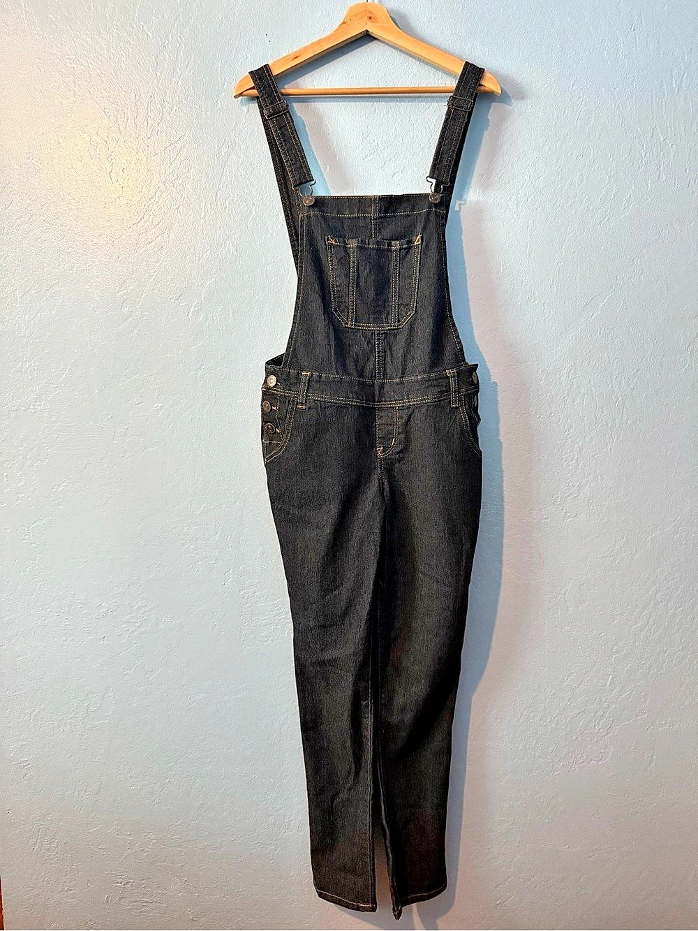 WallFlower Black Denim Cotton Overalls Size Medium